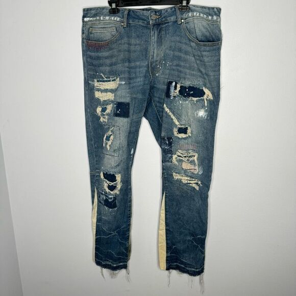 First Row distressed jeans size 40/32 - Picture 1 of 8
